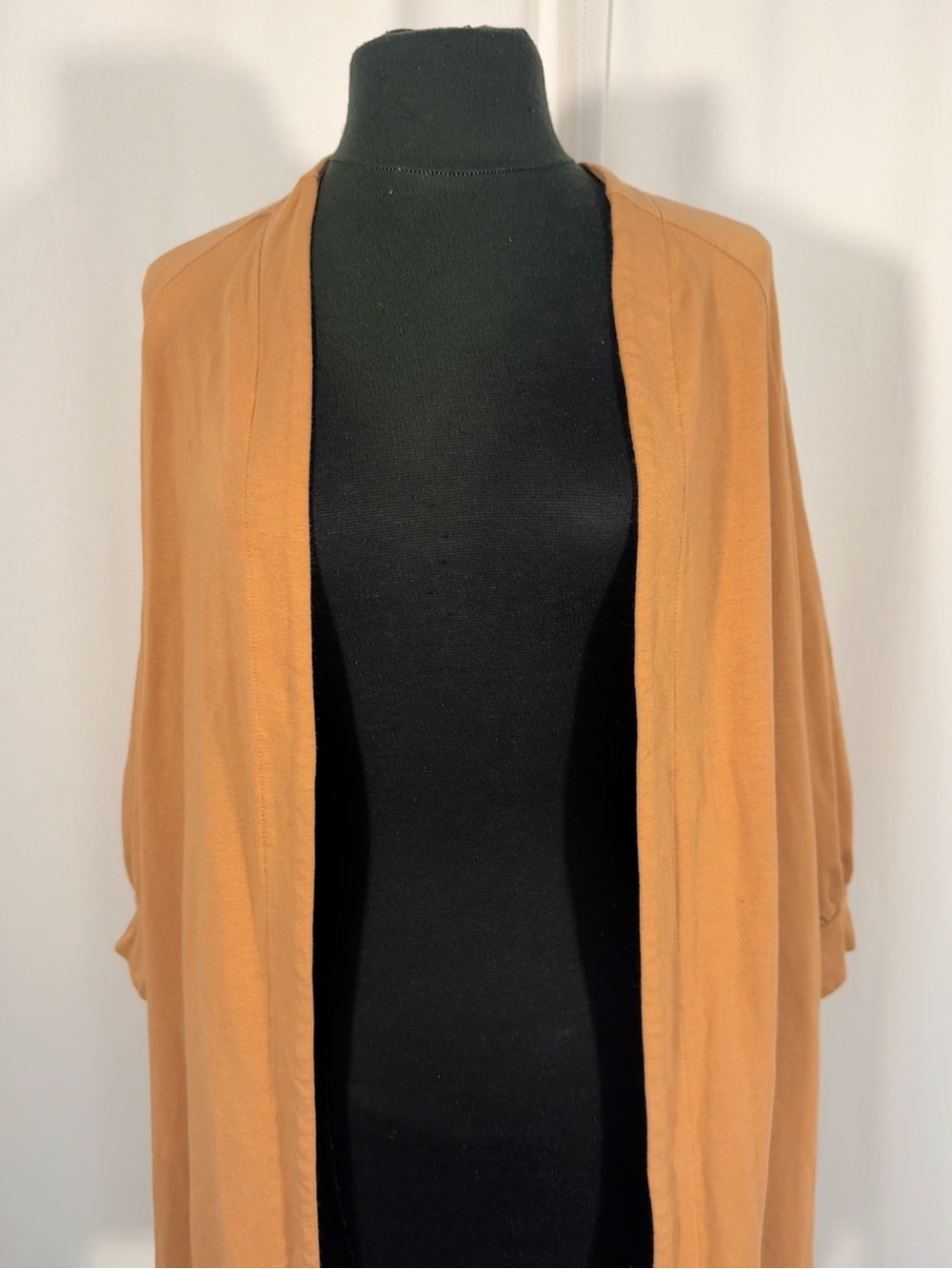 Cuyana Camel Organic Pima Cotton Long Open Front Cardigan - Picture 4 of 9
